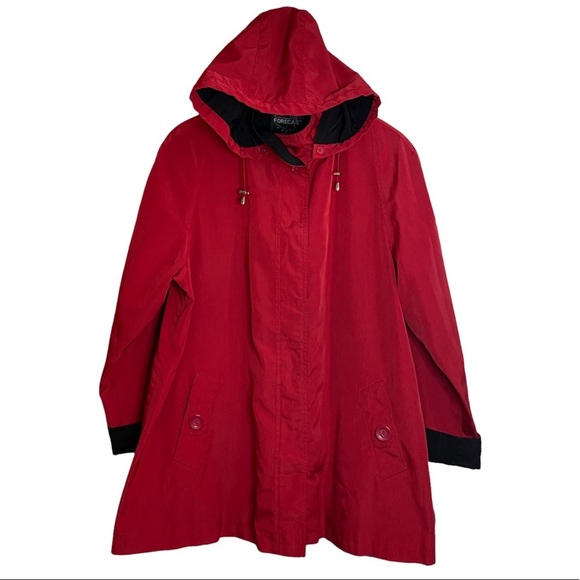 Forecaster Sport Red Medium Length Light Spring Jacket Black Contrast XL - Picture 1 of 16